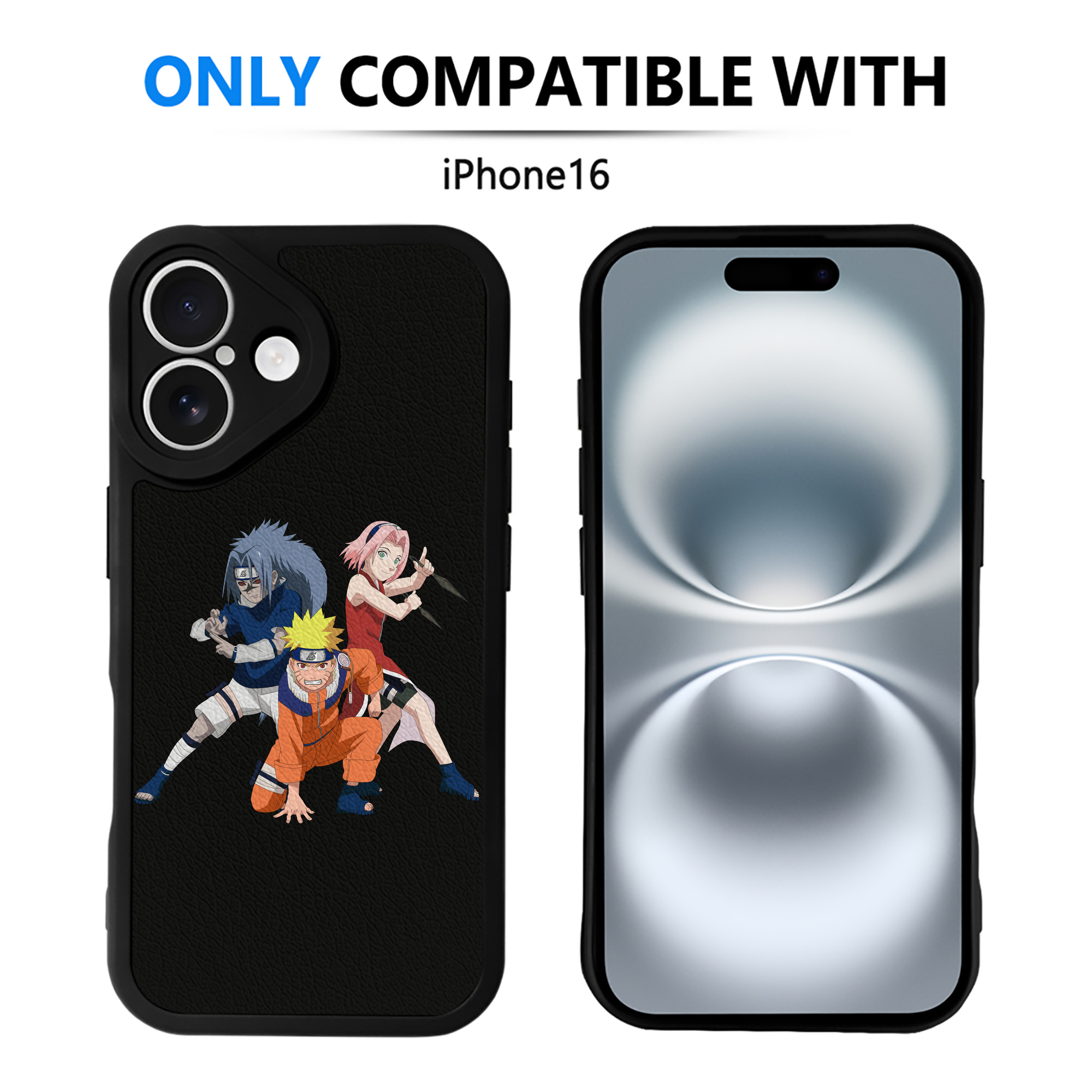 （画像用） NARUTO -ナルト- うずまき ナルト Uzumaki Naruto 【iPhone 16シリーズ対応】シリコンスマホケース（レザー調） 材質：シリコン